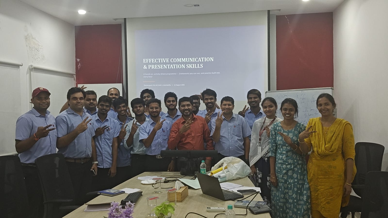 Thermo Cables managers celebrating the completion of their upskilling program