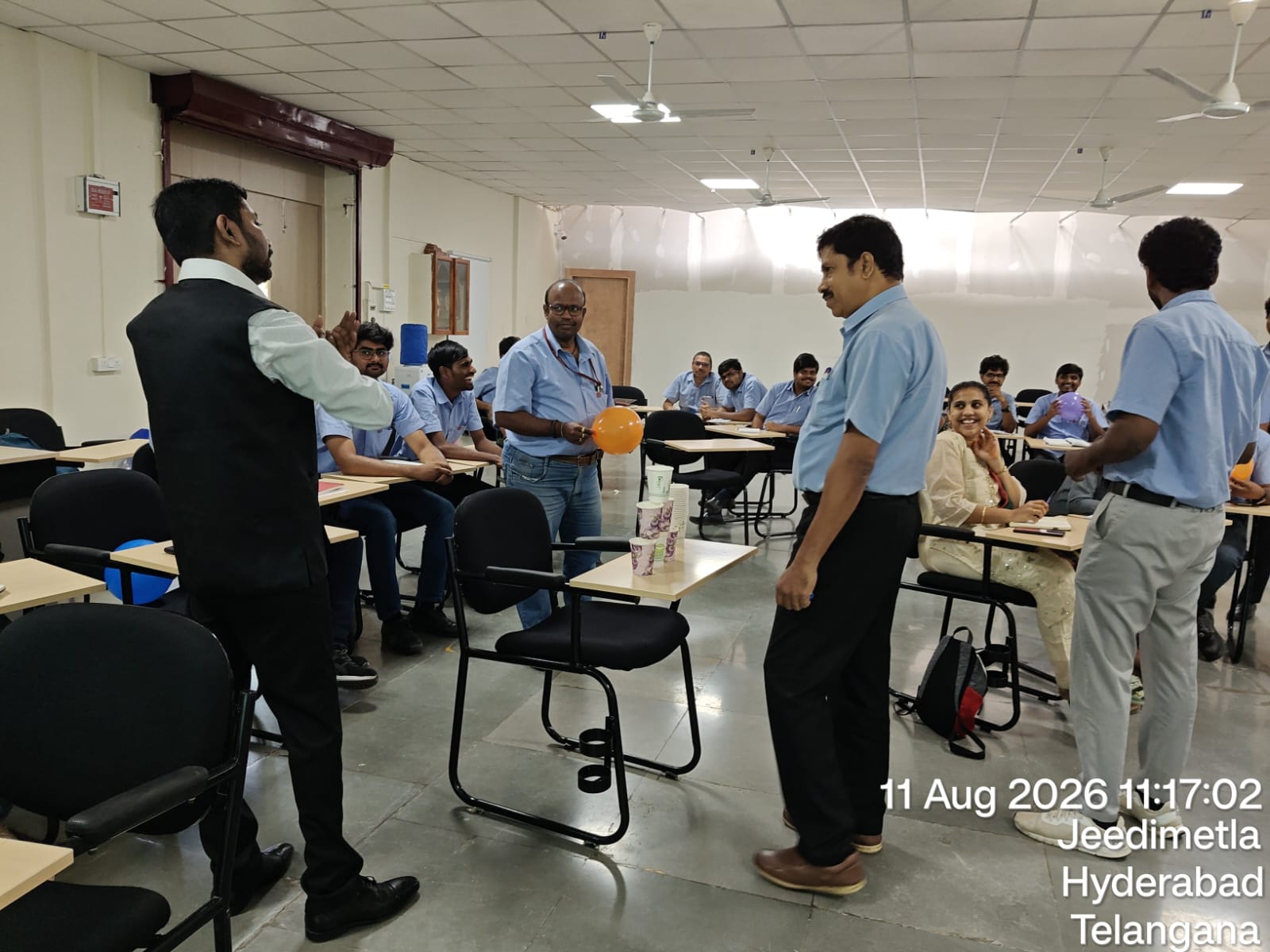 Thermopads employee delivering a practice presentation to build confidence