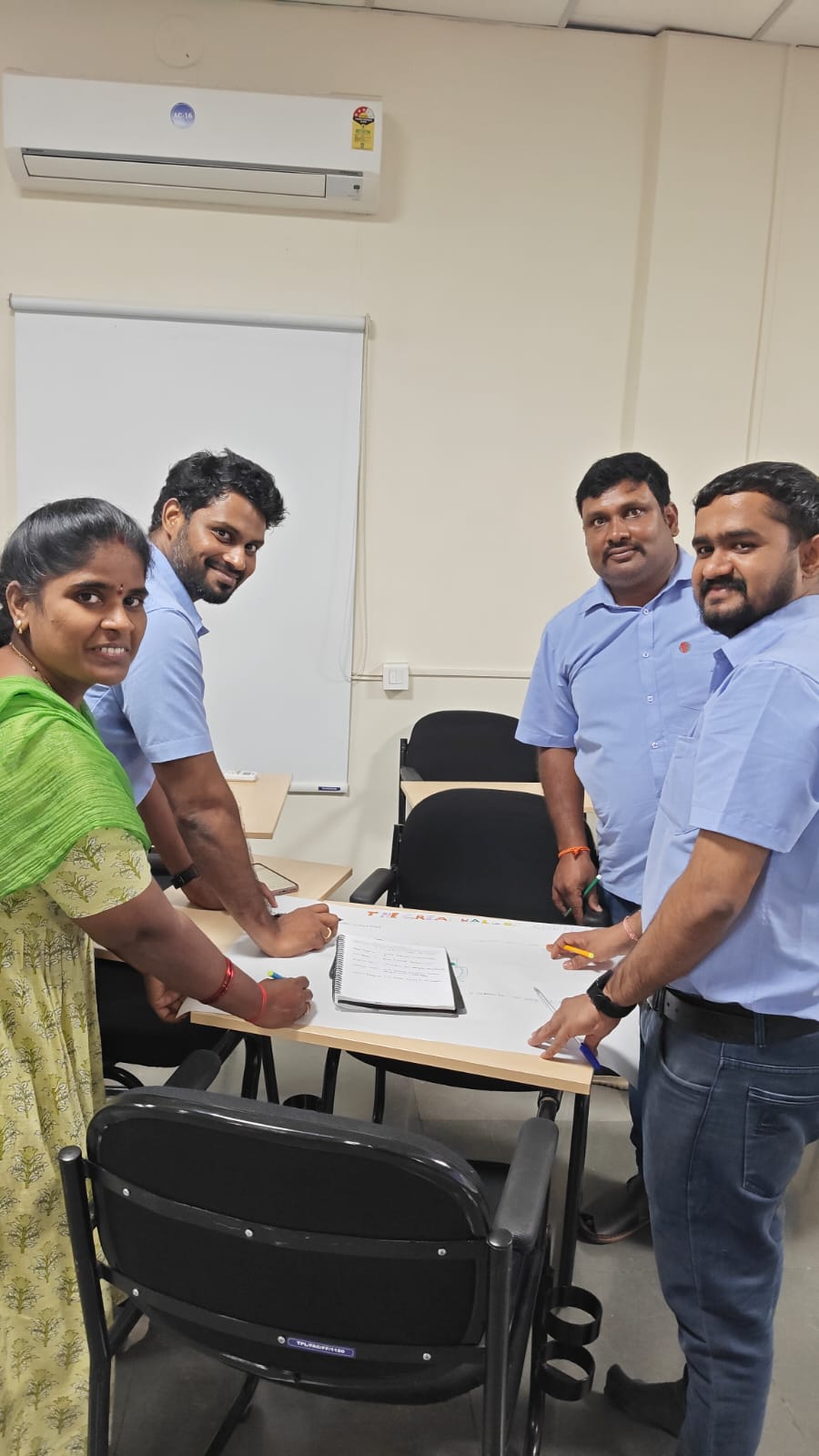 Thermopads team members delivering their group chart assignment